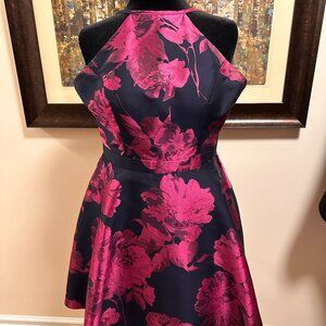 Xscape Size 6 Dark Blue & Fuchsia Little Dress perfect for Home Coming!
